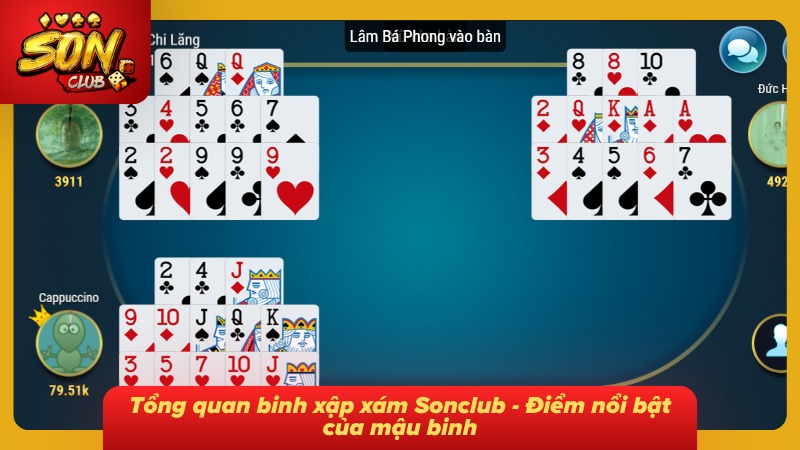 Binh Xập Xám Sonclub Cực Đỉnh - Luật Chơi Và Cách Tính Chuẩn 2 Giao diện binh xập xám với đồ họa đẹp mắt