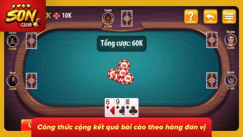 Cách Tính Điểm Bài Cào Sonclub Chuẩn Xác Đáng Tin Cậy 3 Hệ thống hiển thị công thức cộng điểm cho tân binh