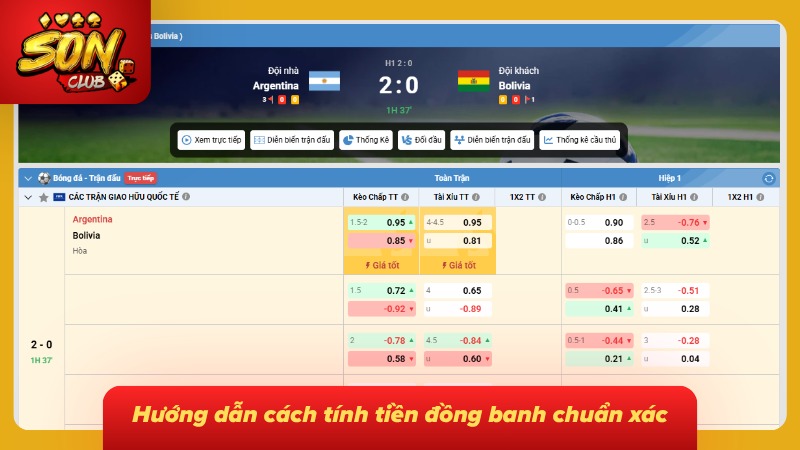 Kèo Chấp Hòa Sonclub: Cẩm Nang Cá Cược Toàn Tập Từ Cao Thủ 4 Công thức tính tiền kèo đồng banh dễ hiểu